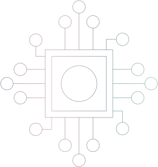 illustration demonstrating connectivity through connecting lines going into a hub